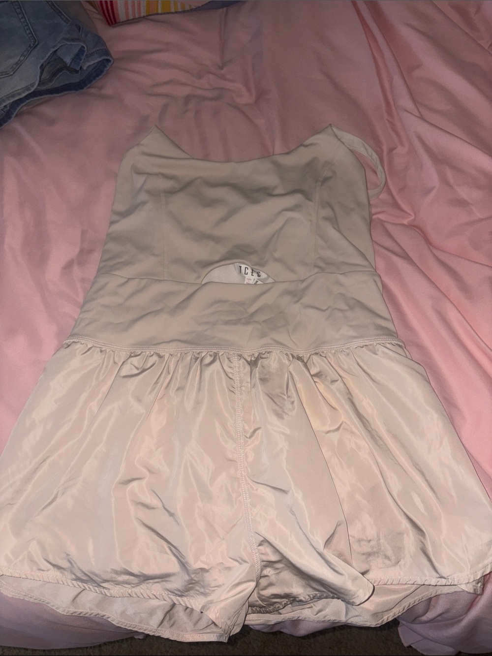 TCEC Cream Strapless Romper Dress
